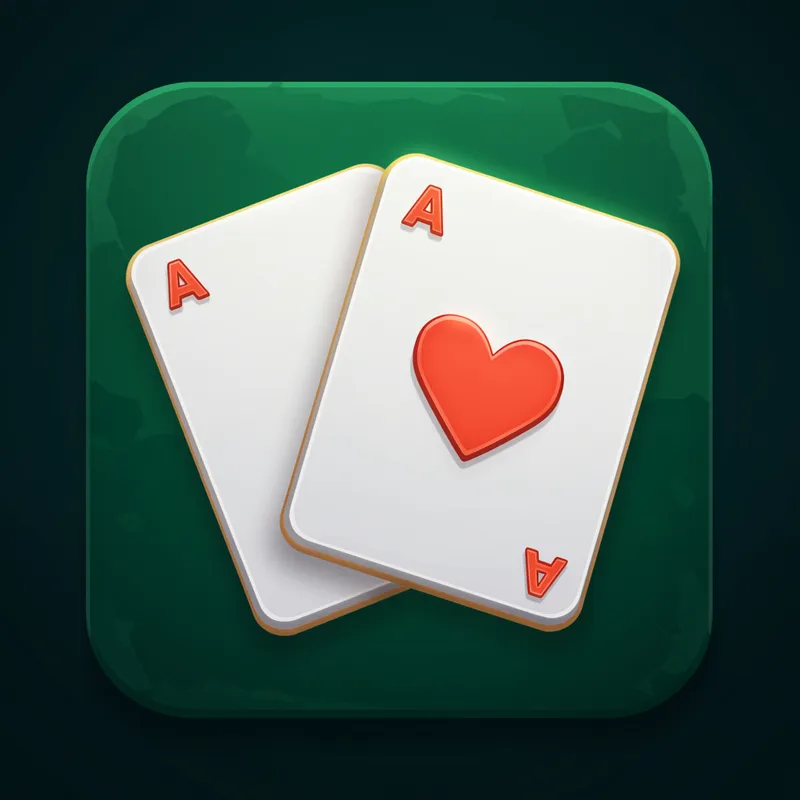 Game Icon Featuring Two White Cards Game Icon Featuring Two White Cards
