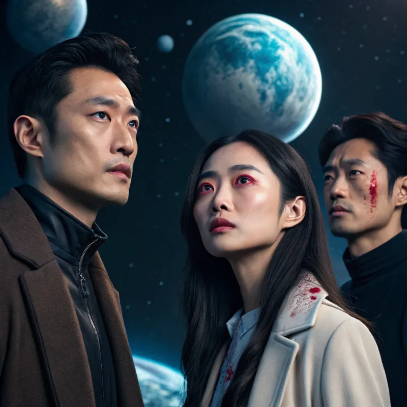 Beautiful Chinese Characters in an Otherworldly Scene