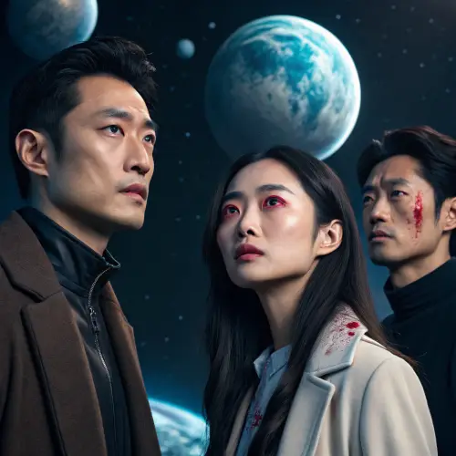 Beautiful Chinese Characters in an Otherworldly Scene