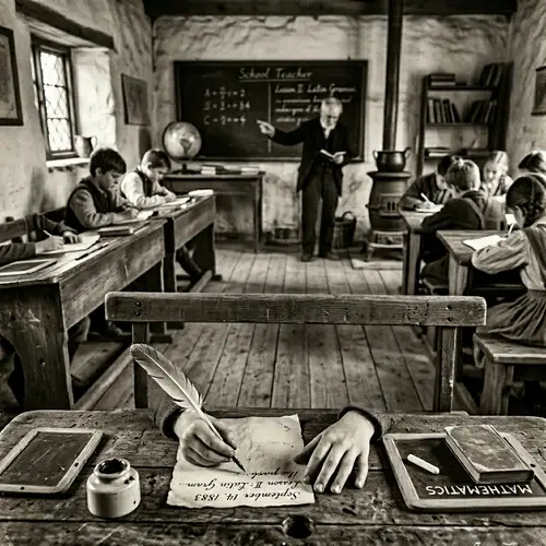 19th Century Rural Classroom Scene | Nostalgic Vintage Portrait