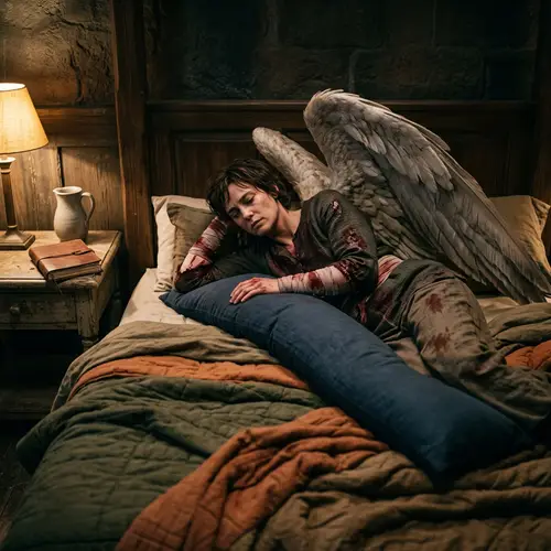 Archangel Gabriel Covered in Blood - Symbolic Artwork