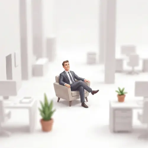 Modern Office Businessman: High-Key Lighting & Miniature Effect