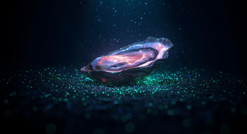 Beautiful Underwater Animation of an Attractive Oyster