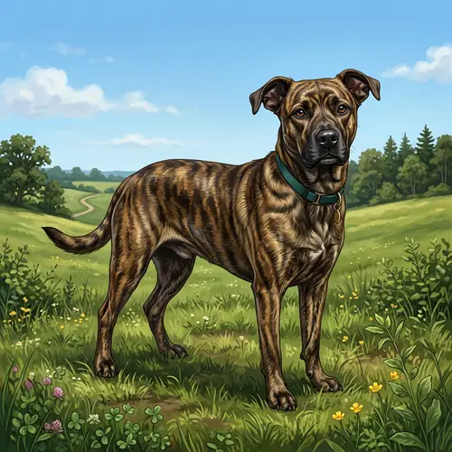 Detailed Digital Illustration of Labrador-Boxer Mix Dog