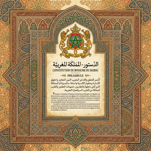 Traditional Moroccan Art: Constitution of Morocco Illustration