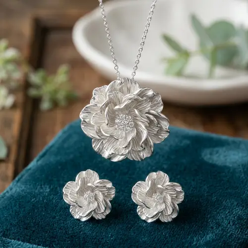 Elegant Silver Floral Jewelry Designs
