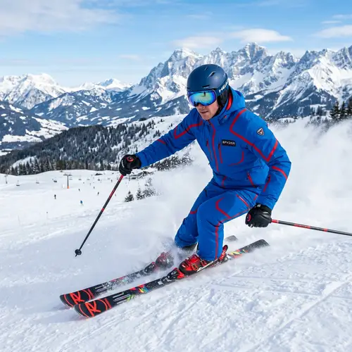 Skiing in Winter: Graceful Carving in Fresh Powder