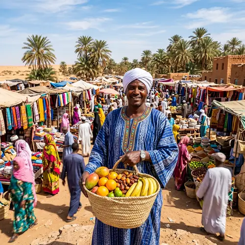 Sudanese Man in Traditional Market | Vibrant Culture