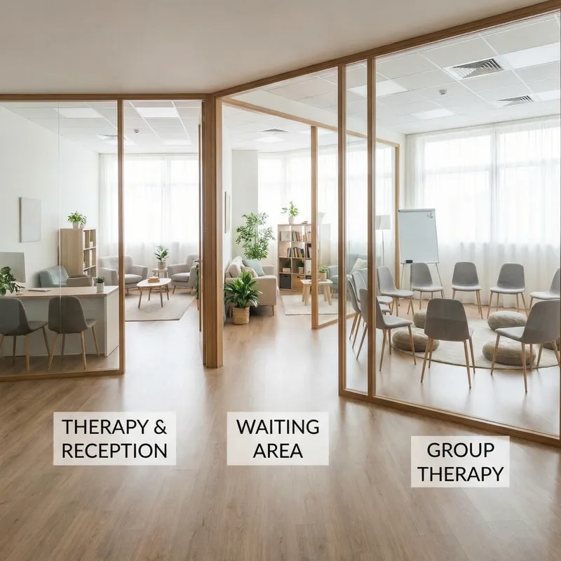 Mental Health & Wellness Clinic with Therapy Rooms Mental Health & Wellness Clinic with Therapy Rooms