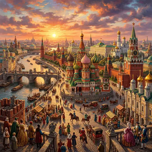 Baroque Style Architecture in Moscow | Vivid Sunset Sky