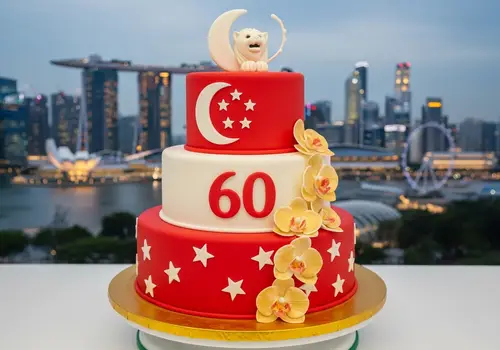 Singapore 60th Birthday Cake Design - 4kg Creation