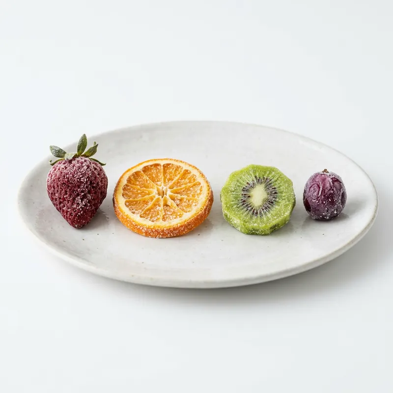 Elegant Frozen Dried Fruits in Minimalist Style