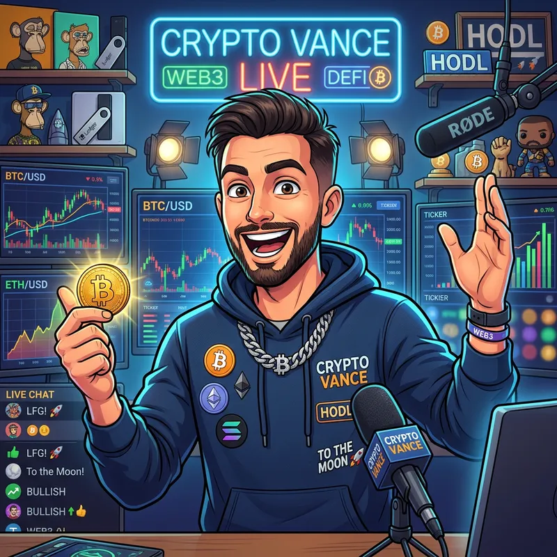 Crypto Influencer Cartoon Portrait