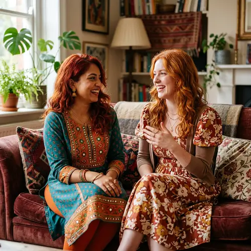 Vibrant Fashion & Friendship in a Cozy Atmosphere