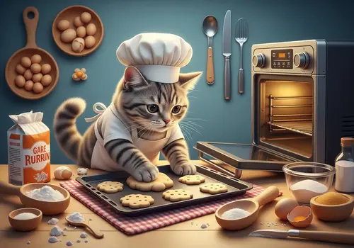 Cute Cat Baking Cookies - Adorable Culinary Scene