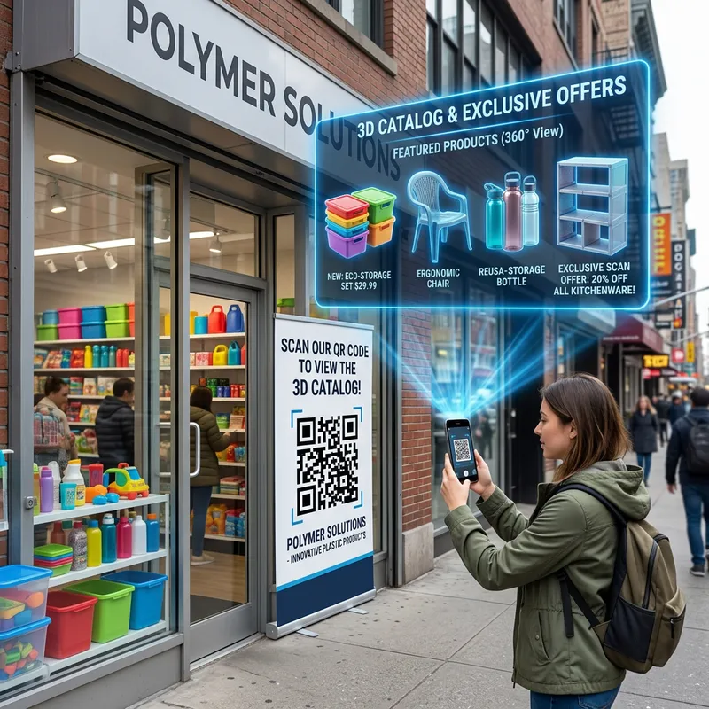 Plastic Products Store with QR Code 3D Hologram Catalog | Transformative Visual Experience