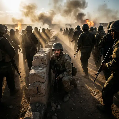 Valiant Soldier on Battlefield: Heroic Final Moments