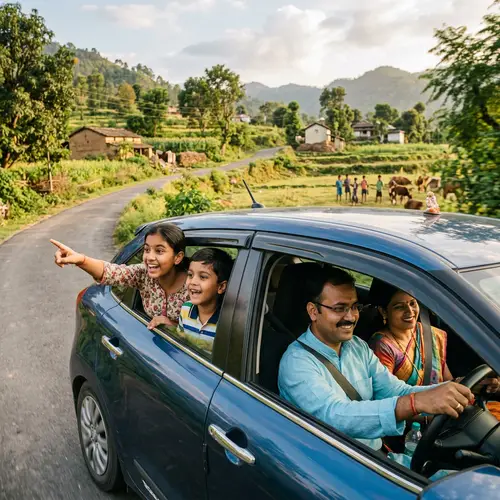 Enchanting Indian Family Car Journey to Native Village