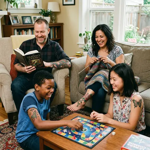 Family Tattoo Art: Multicultural Inked Family Portrait