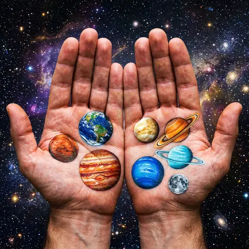 Vibrant Planets in Hand: Cosmic Artwork