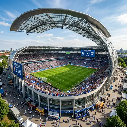 Architecturally Modern Football Stadium