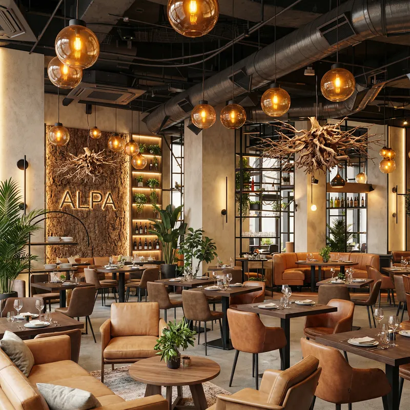 Redesign ALPA: Modern Industrial Luxury Café-Lounge
