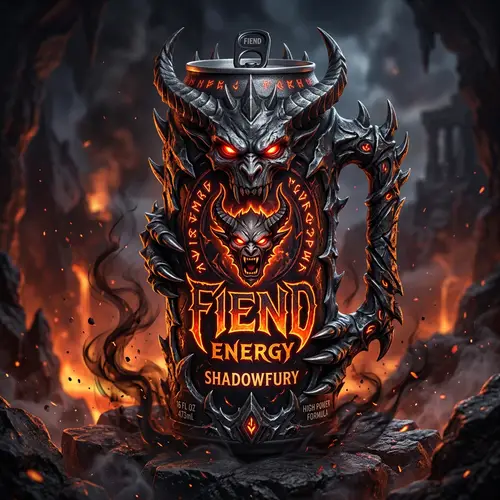 Fantasy Energy Drink Packaging | Dota2 Shadow Fiend Character Concept