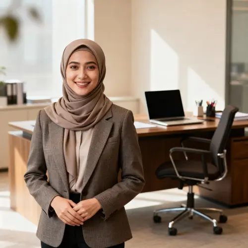 Professional Portrait of a Woman in Office Hijab