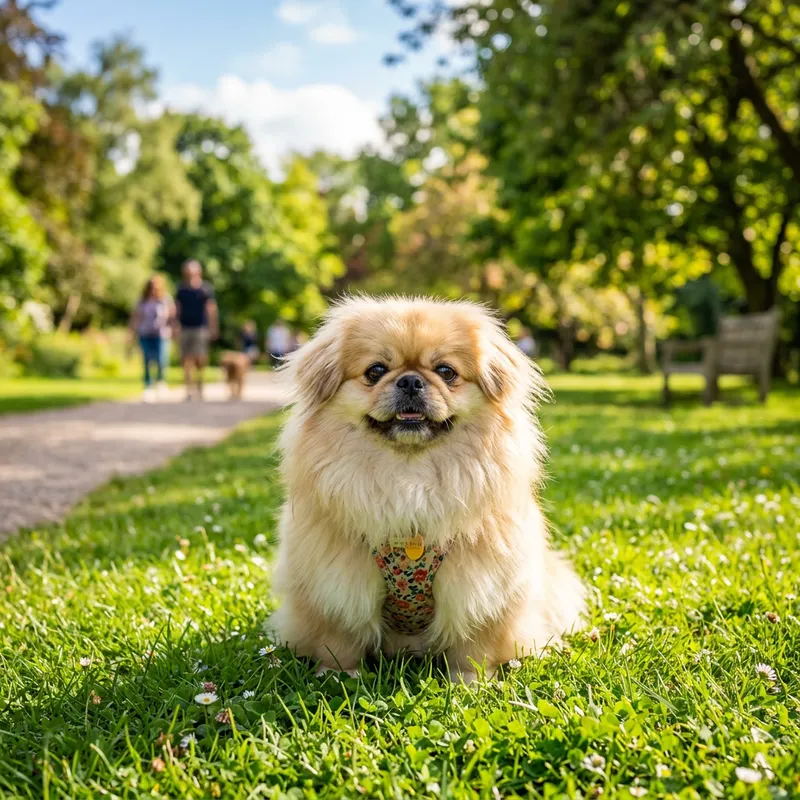 Adorable Pekingese Dog Enjoying Park | Playful Doggo Adorable Pekingese Dog Enjoying Park | Playful Doggo