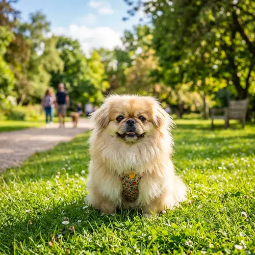 Cute Pekingese Dog in Beautiful Park | Dogs Playful Time