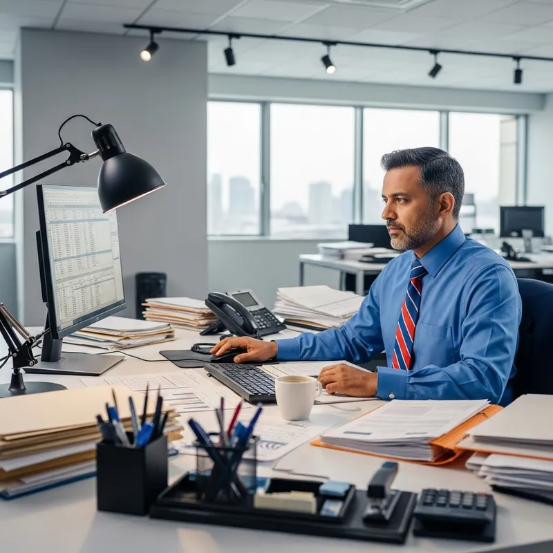 Professional South Asian Man at a Desk