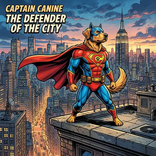 Superhero Dog in Colorful Costume | Classic Superhero Theme