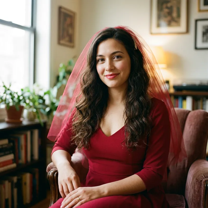 Stunning Woman in a Sexy Red Dress