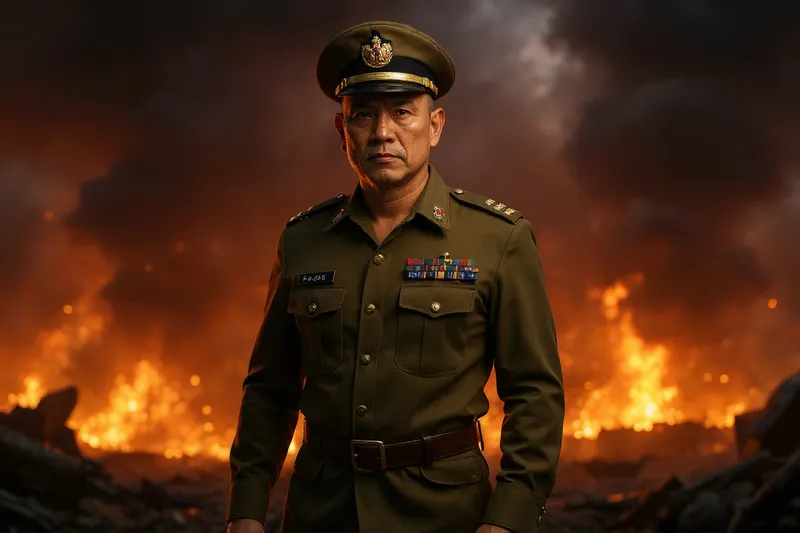 Heroic Malaysian Soldier in Battle Scene