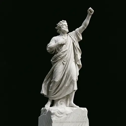 Inspiring Caucasian Person Statue | Determination & Inspiration