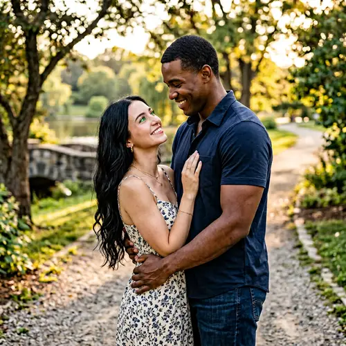 Loving Couple: Youthful Woman and Muscular Man