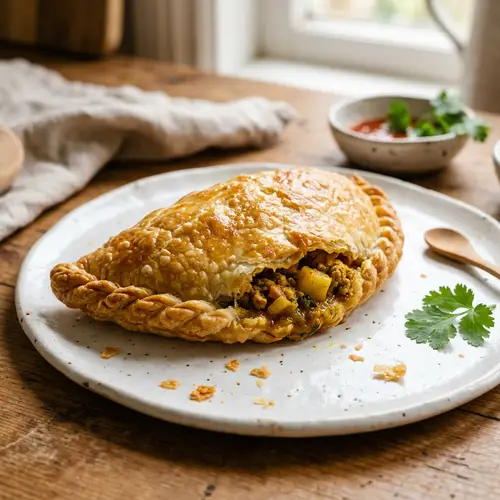 Golden Brown Curry Puff with Tantalizing Curry Filling
