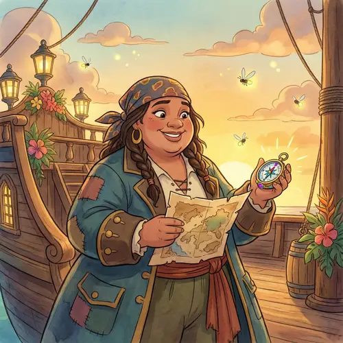 Enchanting Female Caribbean Pirate in Disney Style