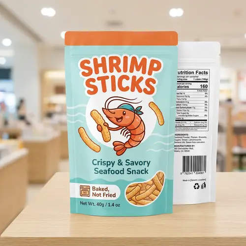 Simple and Easy Shrimp Stick Package Design