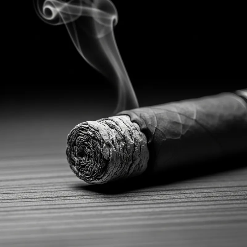 Black and White Lit Cigar - Timeless Elegance