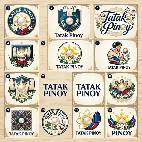 Distinctive Tatak Pinoy Logos: Pearl of Orient, Sampaguita, Baro't Saya