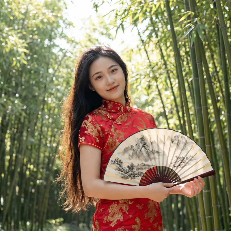 Beautiful Chinese Girl in Traditional Cheongsam Beautiful Chinese Girl in Traditional Cheongsam