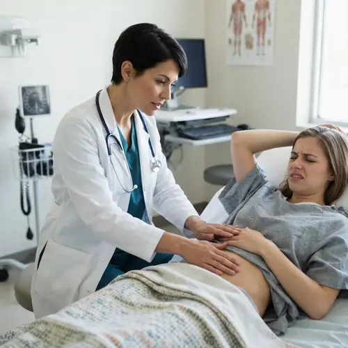 Dr. Scarlett Examines Jennifer's Tummy Agony