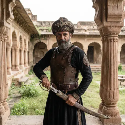 Historic Punjabi Warrior in 19th Century Attire