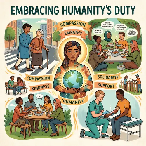 Embracing Humanity's Duty: Compassion, Empathy & Kindness Visual Guide