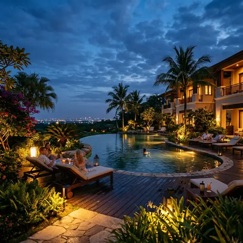 Elegant Evening Poolside Fashion Shoot