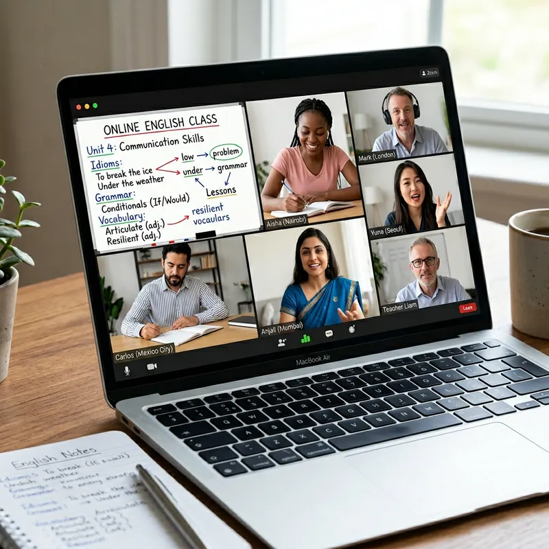 Vibrant Online English Classroom with Diverse Participation Vibrant Online English Classroom with Diverse Participation