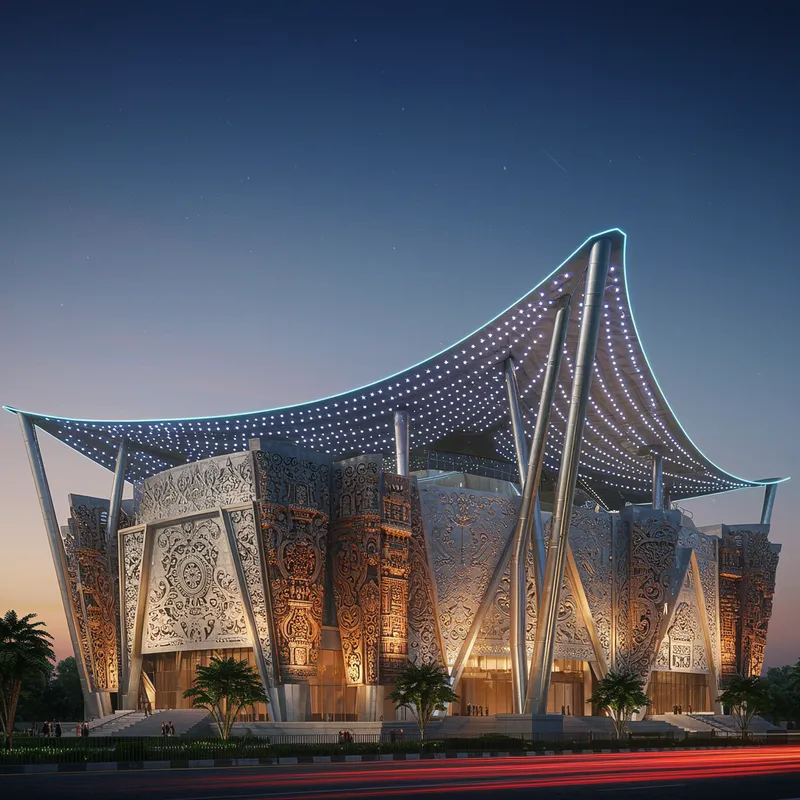 Futuristic Auditorium with Odisha Architecture