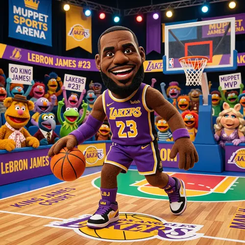 LeBron James as a Muppet - Creative Artwork