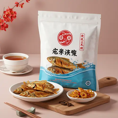 Simple and Festive Fried Fish Packaging Design